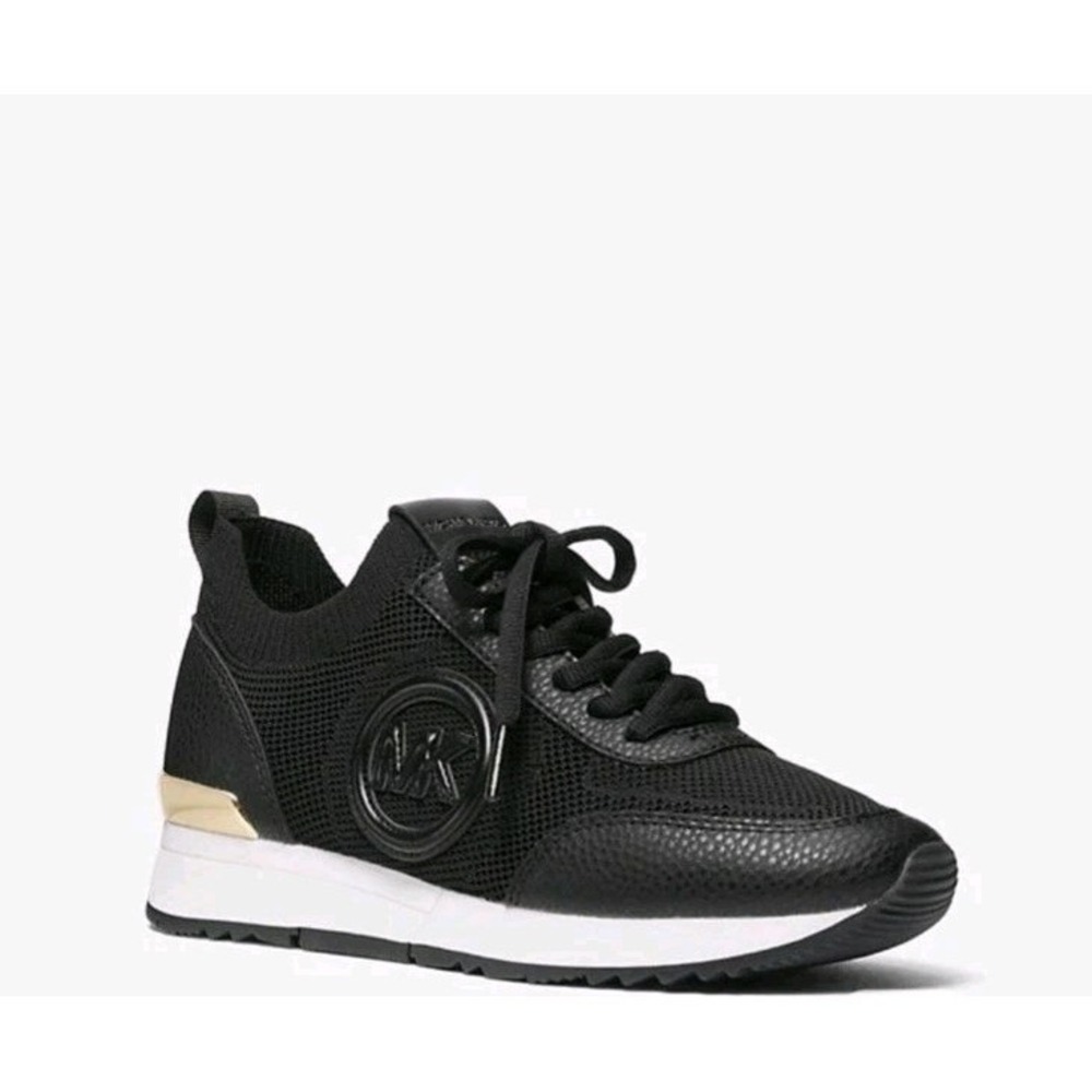 Michael Kors Jenkins Knit Trainer Black Sz 7M New With Faint Imperfection